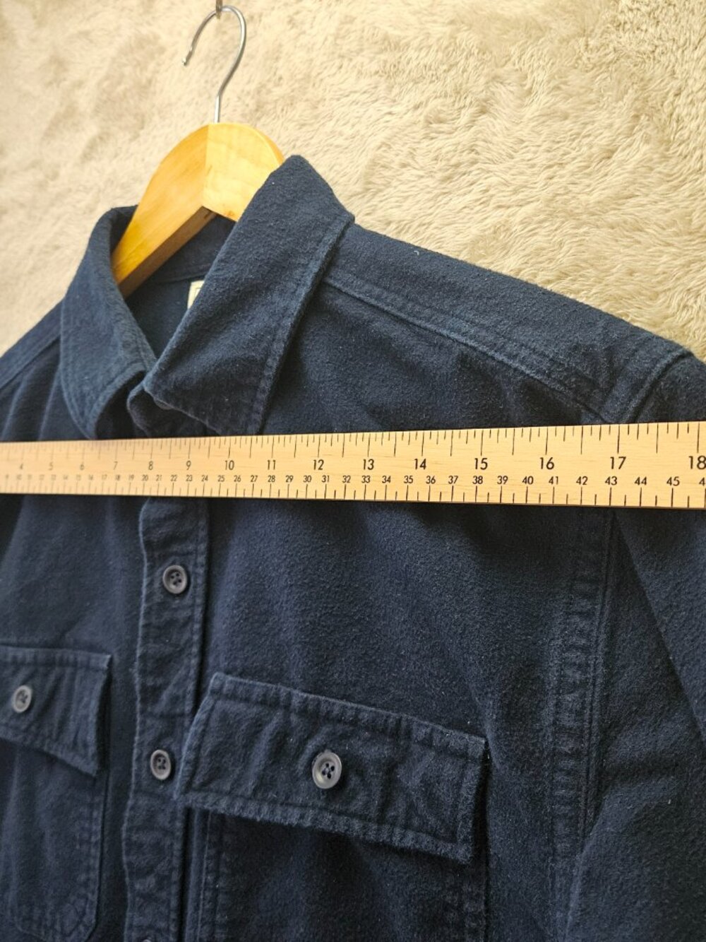 L.L.Bean Men's Chamois Shirt Traditional Fit 100% Cotton Long Sleeve Size M - Picture 5 of 6